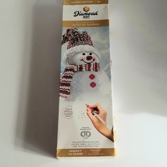 NEW Leisure Arts Diamond Dots Snowman Kit Diamond Pain by Number Holiday - Picture 1 of 4
